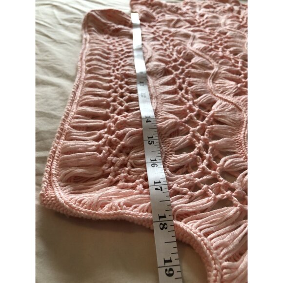 Essence Soft Pink Crochet Open-Knit Top One Size Fits Most Festival Summer Boho - Picture 4 of 5